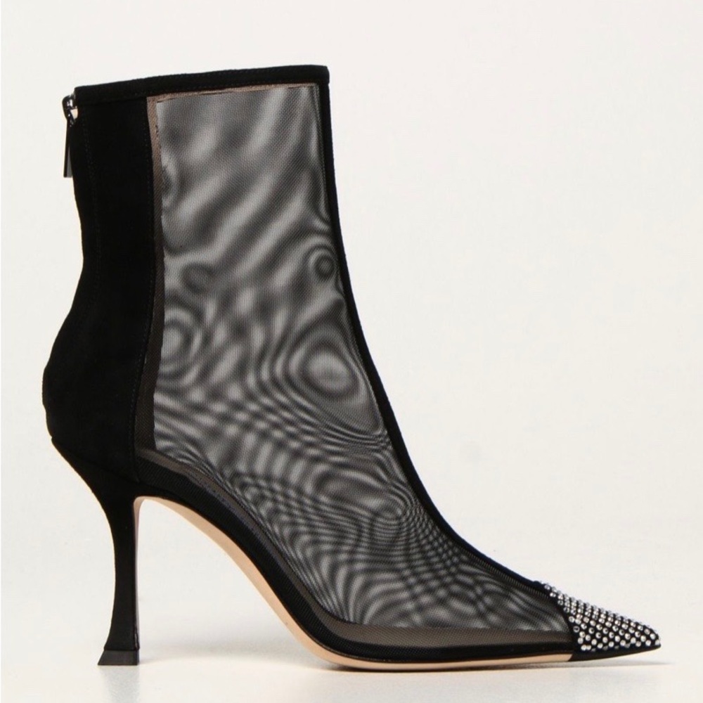 Jimmy Choo Naidoo 90 Mesh & Suede Bootie - Picture 2 of 16